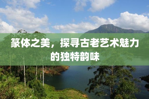 篆体之美，探寻古老艺术魅力的独特韵味