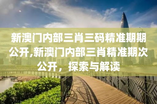 新澳门内部三肖三码精准期期公开,新澳门内部三肖精准期次公开，探索与解读