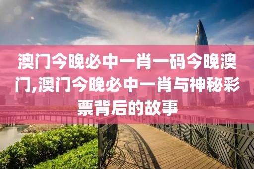 澳门今晚必中一肖一码今晚澳门,澳门今晚必中一肖与神秘彩票背后的故事