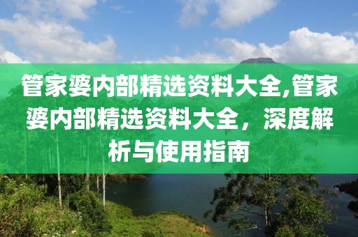 管家婆内部精选资料大全,管家婆内部精选资料大全，深度解析与使用指南