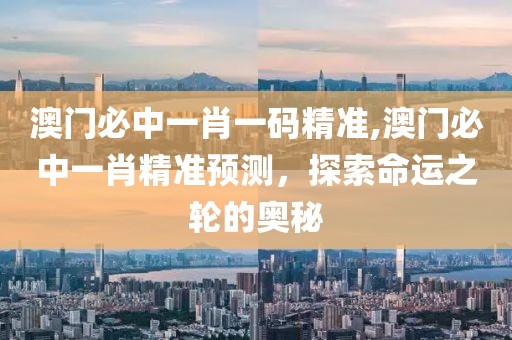 澳门必中一肖一码精准,澳门必中一肖精准预测，探索命运之轮的奥秘