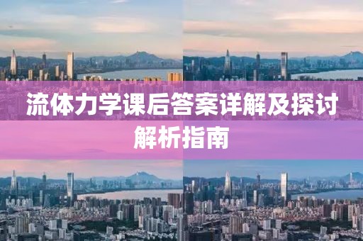 流体力学课后答案详解及探讨解析指南
