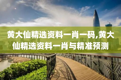 黄大仙精选资料一肖一码,黄大仙精选资料一肖与精准预测
