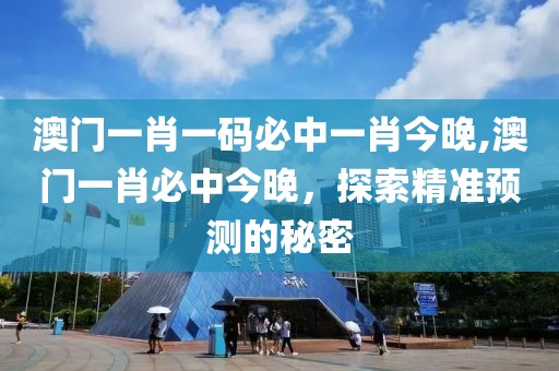 澳门一肖一码必中一肖今晚,澳门一肖必中今晚，探索精准预测的秘密