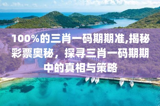 100%的三肖一码期期准,揭秘彩票奥秘，探寻三肖一码期期中的真相与策略