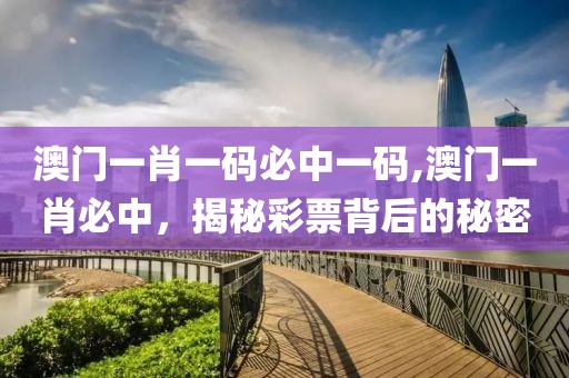 澳门一肖一码必中一码