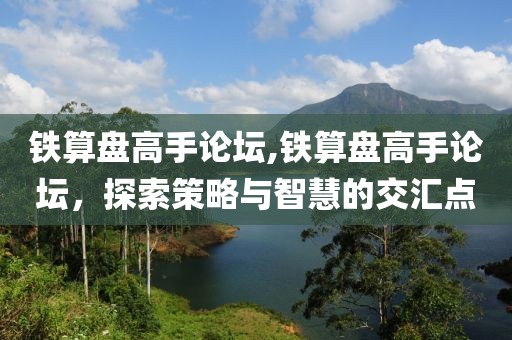 铁算盘高手论坛,铁算盘高手论坛，探索策略与智慧的交汇点