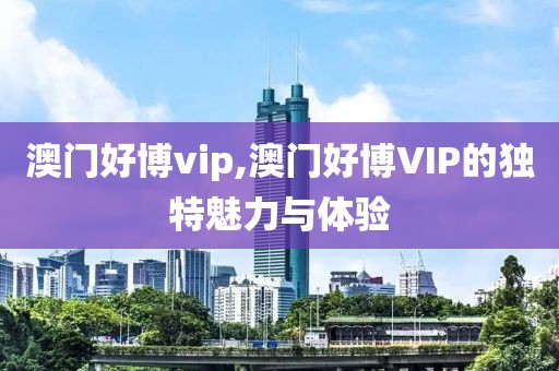 澳门好博vip,澳门好博VIP的独特魅力与体验