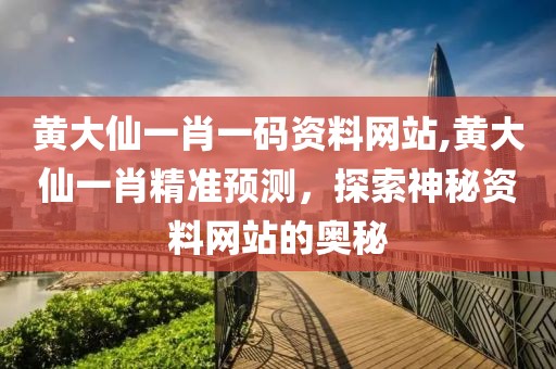 黄大仙一肖一码资料网站,黄大仙一肖精准预测，探索神秘资料网站的奥秘