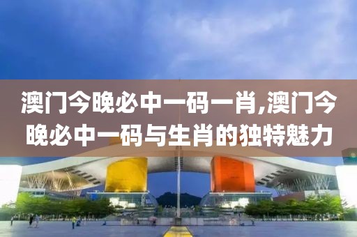 澳门今晚必中一码一肖,澳门今晚必中一码与生肖的独特魅力