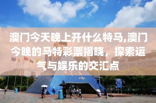 澳门今天晚上开什么特马,澳门今晚的马特彩票揭晓，探索运气与娱乐的交汇点
