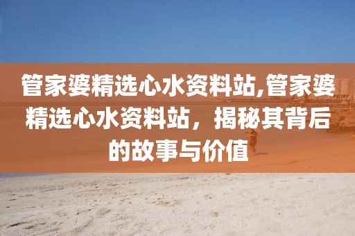 管家婆精选心水资料站,管家婆精选心水资料站，揭秘其背后的故事与价值