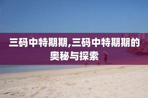 三码中特期期,三码中特期期的奥秘与探索