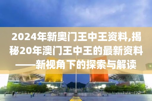 2024年新奥门王中王资料,揭秘20年澳门王中王的最新资料——新视角下的探索与解读