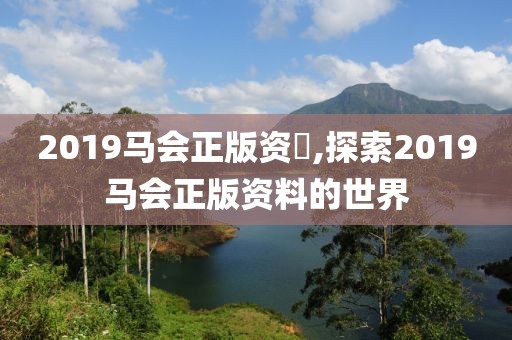 2019马会正版资枓,探索2019马会正版资料的世界