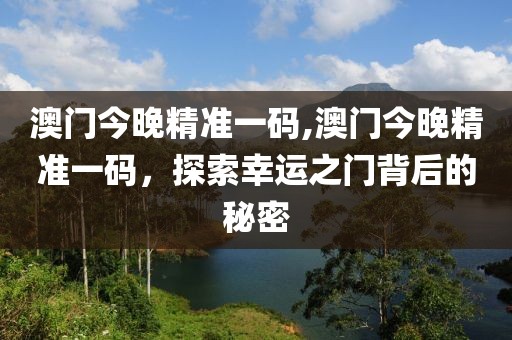 澳门今晚精准一码,澳门今晚精准一码，探索幸运之门背后的秘密