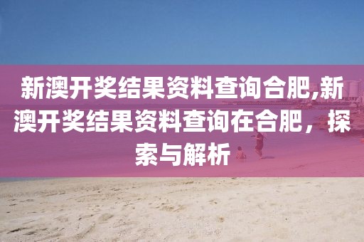 新澳开奖结果资料查询合肥,新澳开奖结果资料查询在合肥，探索与解析