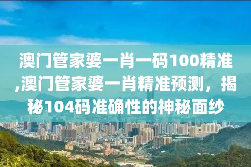澳门管家婆一肖一码100精准,澳门管家婆一肖精准预测，揭秘104码准确性的神秘面纱