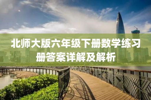 北师大版六年级下册数学练习册答案详解及解析