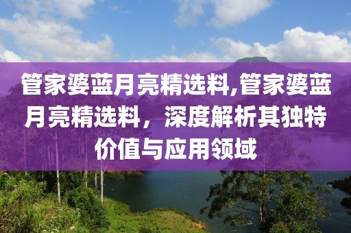 管家婆蓝月亮精选料,管家婆蓝月亮精选料，深度解析其独特价值与应用领域