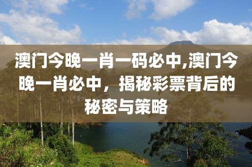 澳门今晚一肖一码必中,澳门今晚一肖必中，揭秘彩票背后的秘密与策略