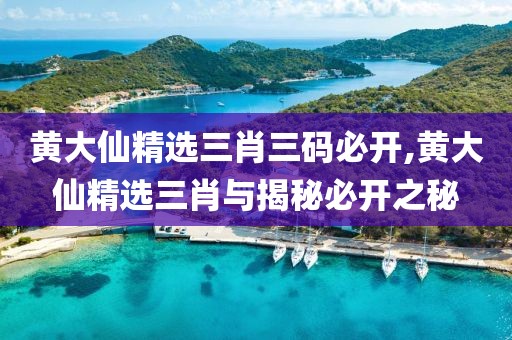 黄大仙精选三肖三码必开,黄大仙精选三肖与揭秘必开之秘