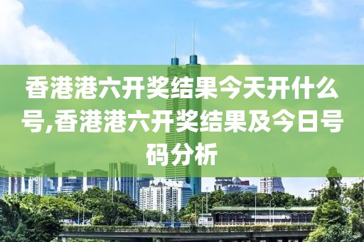 香港港六开奖结果今天开什么号,香港港六开奖结果及今日号码分析