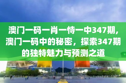 澳门一码一肖一恃一中347期,澳门一码中的秘密，探索347期的独特魅力与预测之道