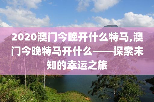2020澳门今晚开什么特马,澳门今晚特马开什么——探索未知的幸运之旅