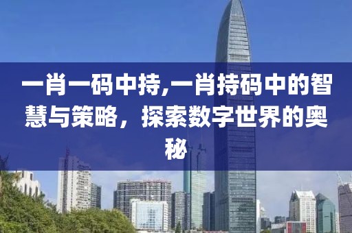一肖一码中持,一肖持码中的智慧与策略，探索数字世界的奥秘