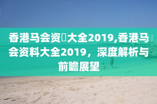 香港马会资枓大全2019,香港马会资料大全2019，深度解析与前瞻展望