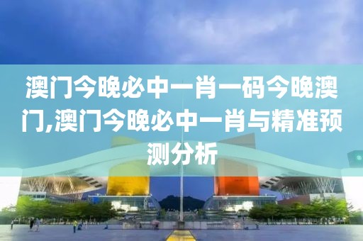 澳门今晚必中一肖一码今晚澳门,澳门今晚必中一肖与精准预测分析