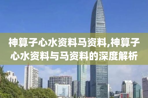神算子心水资料马资料,神算子心水资料与马资料的深度解析
