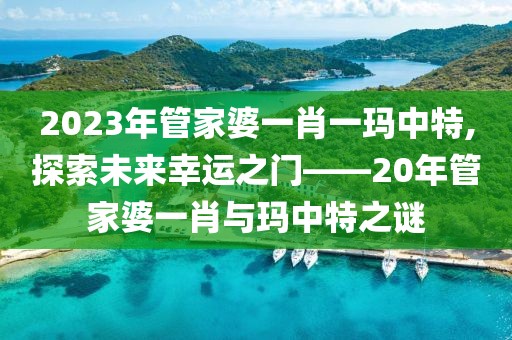 2023年管家婆一肖一玛中特,探索未来幸运之门——20年管家婆一肖与玛中特之谜