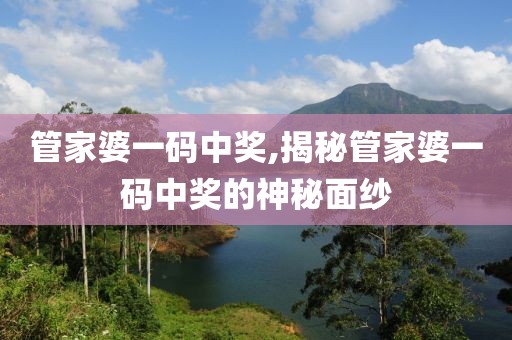 管家婆一码中奖,揭秘管家婆一码中奖的神秘面纱