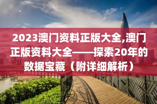2023澳门资料正版大全,澳门正版资料大全——探索20年的数据宝藏（附详细解析）