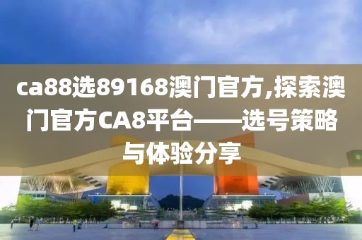 ca88选89168澳门官方,探索澳门官方CA8平台——选号策略与体验分享