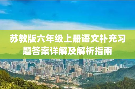 苏教版六年级上册语文补充习题答案详解及解析指南