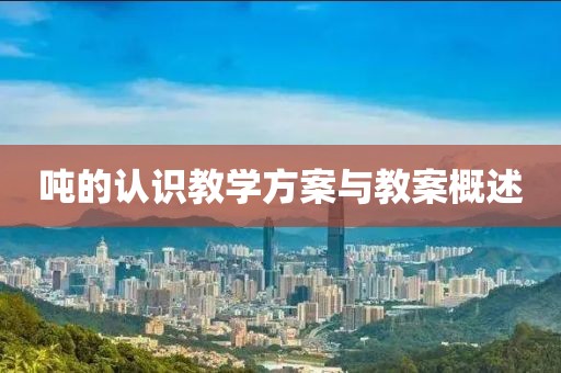 吨的认识教学方案与教案概述
