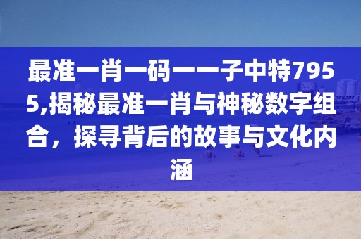 最准一肖一码一一子中特7955,揭秘最准一肖与神秘数字组合，探寻背后的故事与文化内涵