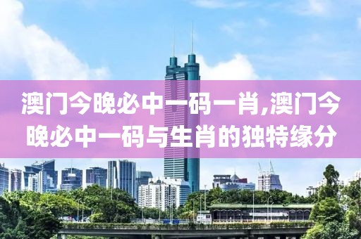 澳门今晚必中一码一肖,澳门今晚必中一码与生肖的独特缘分