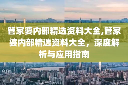 管家婆内部精选资料大全,管家婆内部精选资料大全，深度解析与应用指南