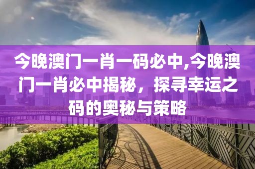 今晚澳门一肖一码必中,今晚澳门一肖必中揭秘，探寻幸运之码的奥秘与策略