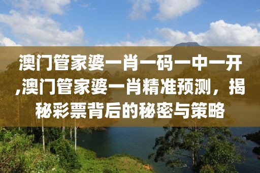 澳门管家婆一肖一码一中一开,澳门管家婆一肖精准预测，揭秘彩票背后的秘密与策略