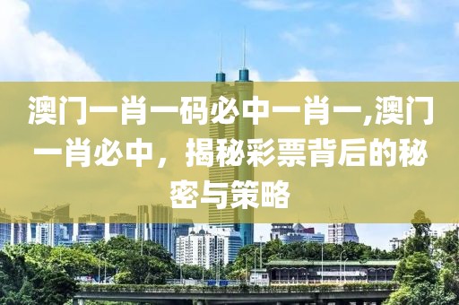 澳门一肖一码必中一肖一,澳门一肖必中，揭秘彩票背后的秘密与策略