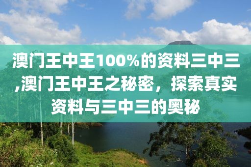 澳门王中王100%的资料三中三,澳门王中王之秘密，探索真实资料与三中三的奥秘