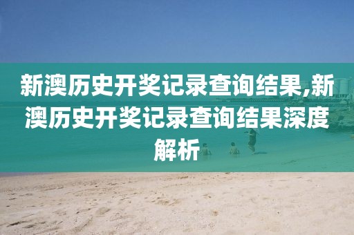 新澳历史开奖记录查询结果,新澳历史开奖记录查询结果深度解析