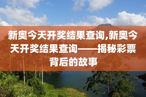 新奥今天开奖结果查询,新奥今天开奖结果查询——揭秘彩票背后的故事