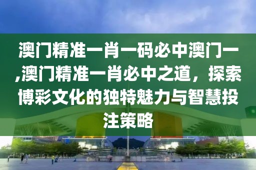 澳门精准一肖一码必中澳门一,澳门精准一肖必中之道，探索博彩文化的独特魅力与智慧投注策略