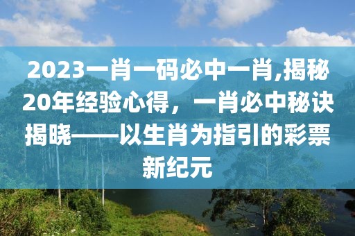 2023一肖一码必中一肖,揭秘20年经验心得，一肖必中秘诀揭晓——以生肖为指引的彩票新纪元
